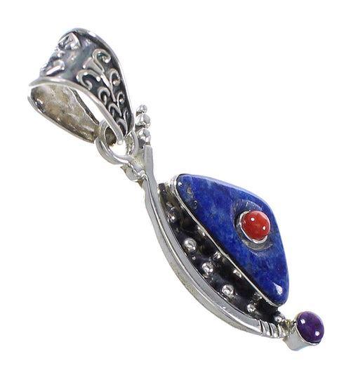 Multicolor Silver Southwestern Pendant YX75573